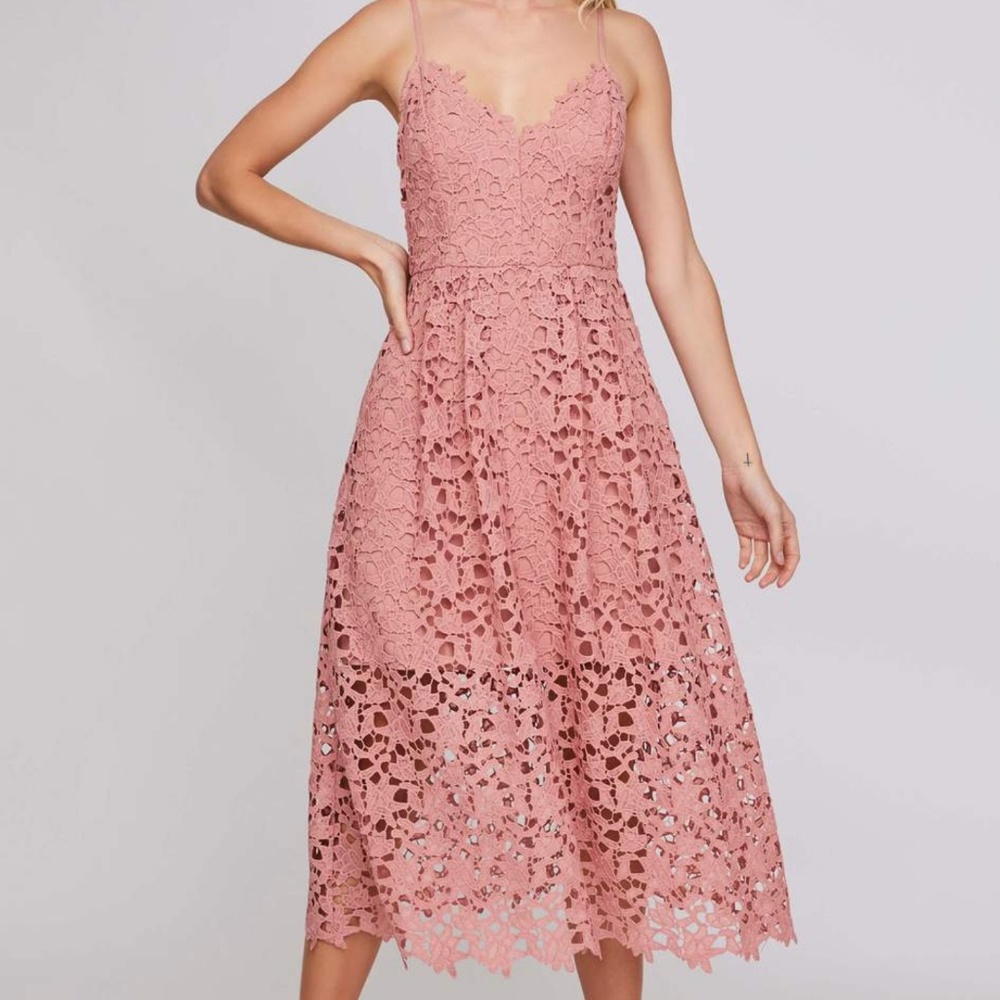 Astr the Label Blush Lace Midi Dress size L